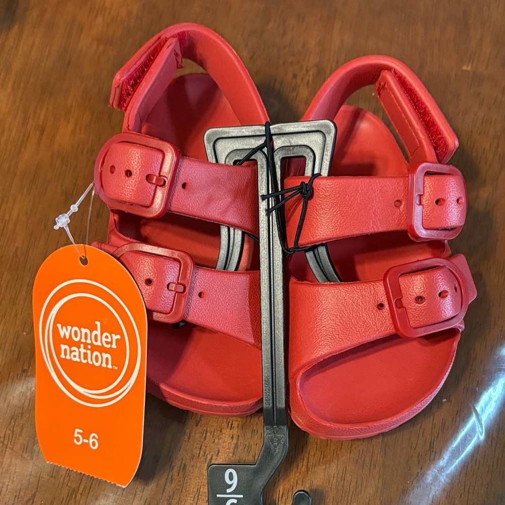 Wonder Nation Kids' Bright Red Sandals